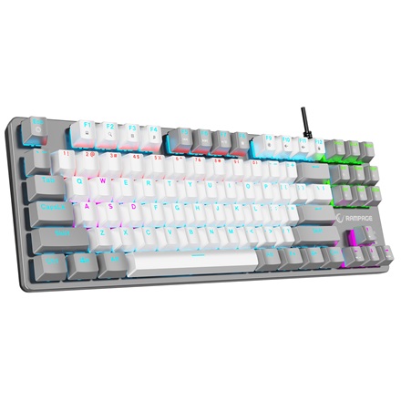Rampage Billentyűzet - SNUG K14 Black US (Vezetékes, Mechanikus, Blue switch, angol, fekete, RGB LED)