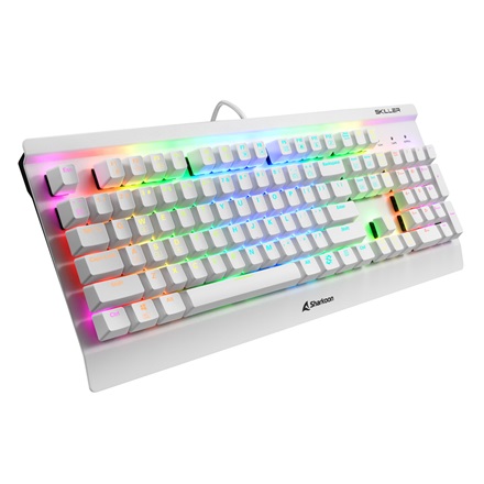 Sharkoon Billentyűzet Mechanikus - Skiller SGK3 WhiteBlue (Kailh Blue mechanika; Világítás; fehér; angol)