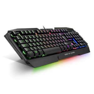 Spirit of Gamer Billentyűzet - PRO-K5 (105 gomb, Fém felső rész, RGB LED, USB, 19 anti-ghost, fekete, magyar)