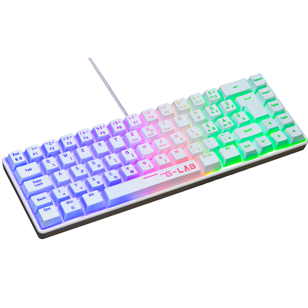 The G-Lab Gamer Billentyűzet - KEYZ HYDROGEN WHU (RGB LED, TKL, USB, fehér, magyar)